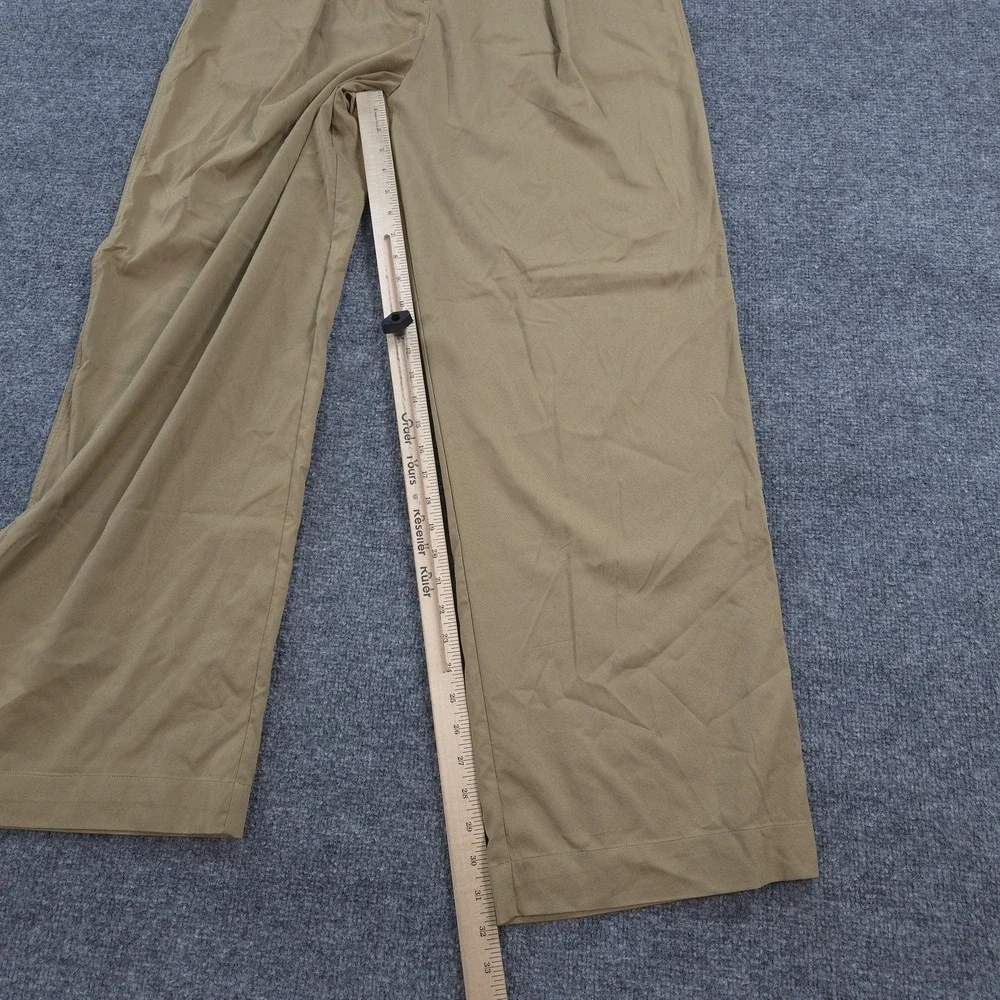 Lululemon Pants Womens 12 Beige Pleat-Front High-Rise Trouser Wide Leg Office